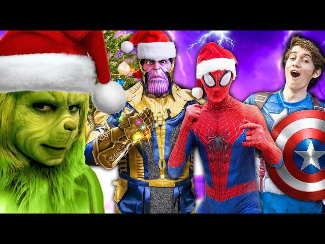 Kids Christmas Videos! - Superheroes VS The Grinch VS Elf VS Gremlins