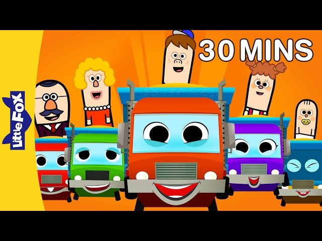 Five Big Dump Trucks and More Learning Songs | By Little Fox