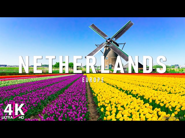 FLYING OVER NETHERLANDS (4K UHD) Amazing Beautiful Nature Scenery & Relaxing Music For Stress Relief