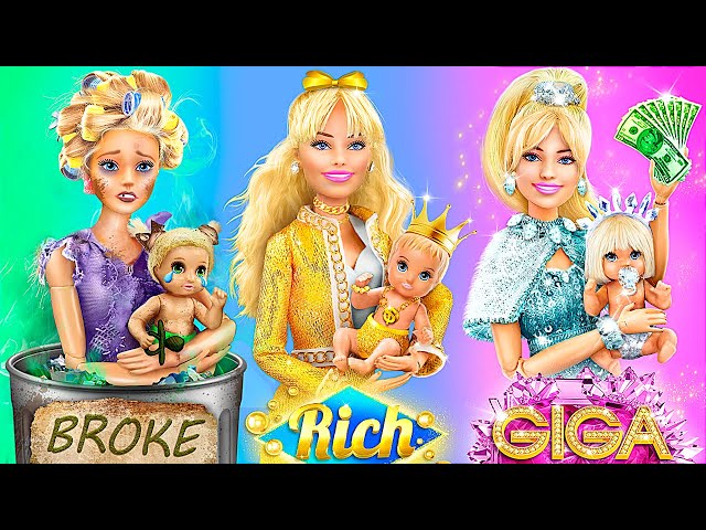 Rich vs Broke Barbie Moms: Friendship Story / 30 LOL OMG DIYs