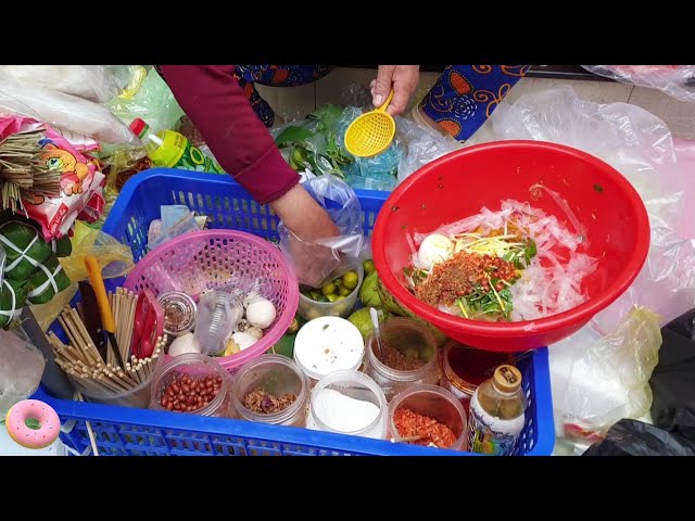베트남 호치민 길거리음식-라이스페이퍼 무침 반짱쫀(Vietnam Hochiminh street food - Mixed Rice paper _Banh trang tron)