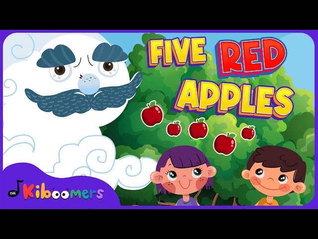 Five Red Apples Hanging on the Tree - The Kiboomers - Counting Songs for Kids