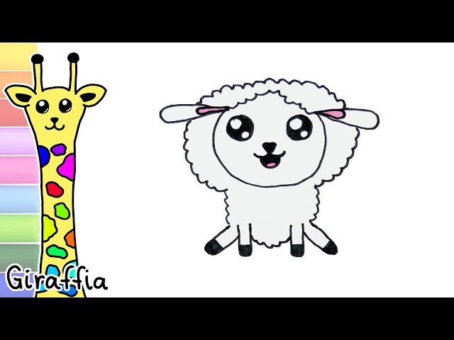 Cute  baby sheep drawing tutorial coloring pages Giraffia art channel