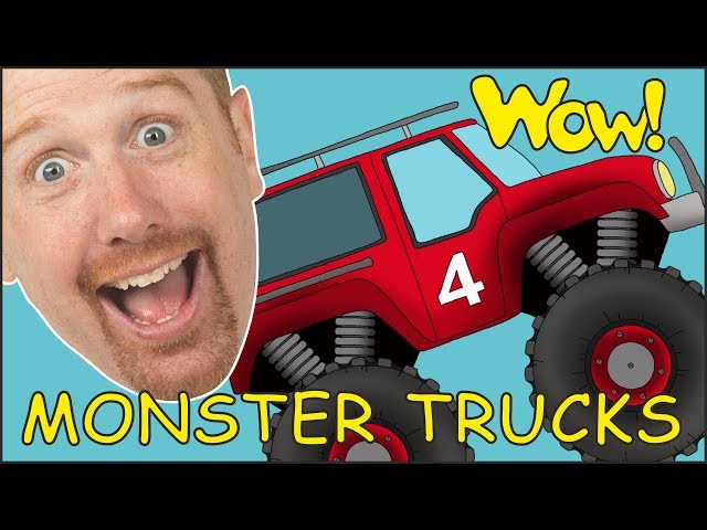 Monster Trucks for Children from Steve and Maggie | Learning Speaking Stories with Wow English TV