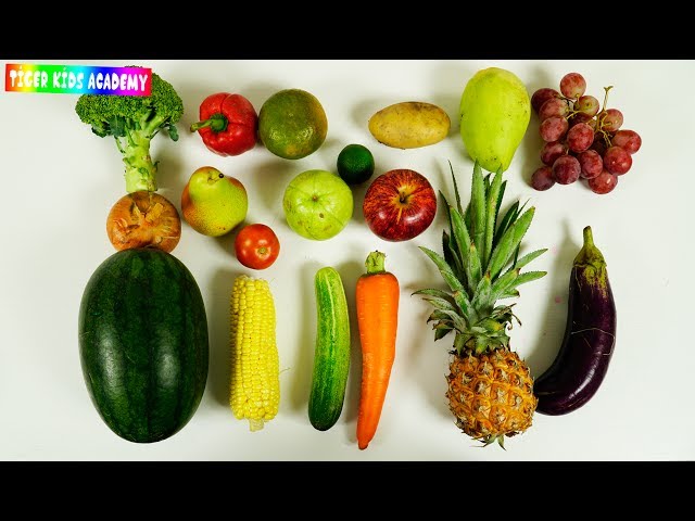 Learn Names of Real Fruits and Vegetables Cutting for Children Kids - Learning Videos