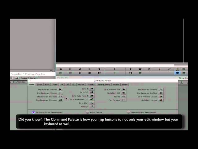 Avid Media Composer Quick Tip 3 - Assigning Menu commands to buttons