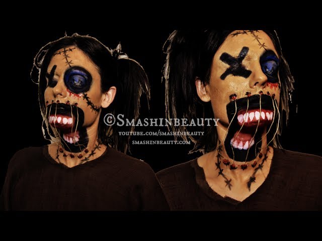 Creepy Scary Voodoo Doll Makeup Halloween Makeup Tutorial 2019 SMASHINBEAUTY