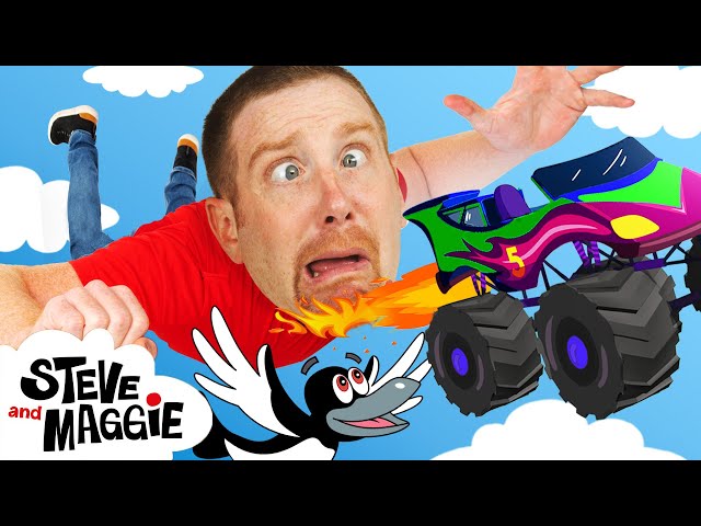 Best Monster Truck Story + More Toys from Steve and Maggie | Dinosaurs for Kids | Finger Family Song