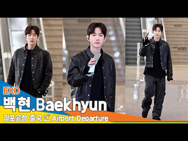 [4K] 엑소 백현, 김포공항 출국✈️EXO 'BAEKHYUN' Airport Departure 24.4.19 #Newsen