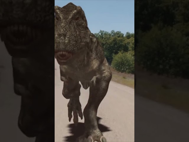 T-Rex chase on a quad bike! DINOSAUR IN REAL LIFE  #dinosaurs #jurassic #t