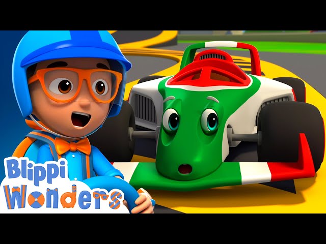 Blippi Learns About Race Cars! - Blippi Wonders | Vehicles For Kids | Educational Cartoons