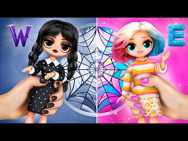 Barbie & Wednesday: Family Swap! 33 LOL OMG DIYs