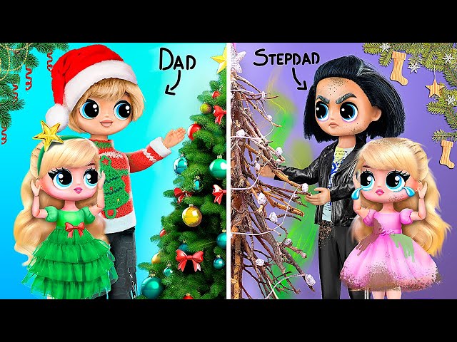 Good Dad vs Bad Stepdad! 33 Christmas DIYs for LOL OMG