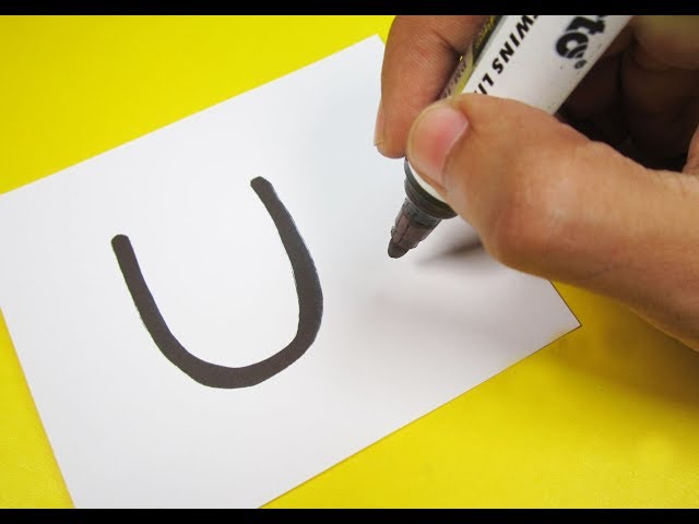 How to turn Letter "U" into a Cartoon UNICORN ! Fun with Alphabets Drawing for kids