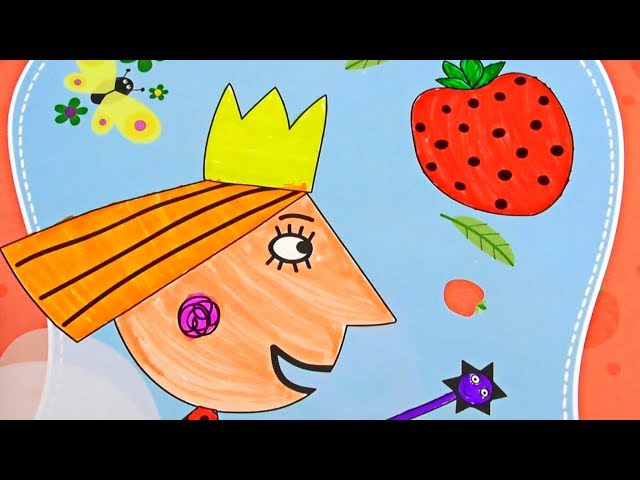 Ben and Holly's ! Coloring Book ! Holly  using a magic wand makes strawberries !