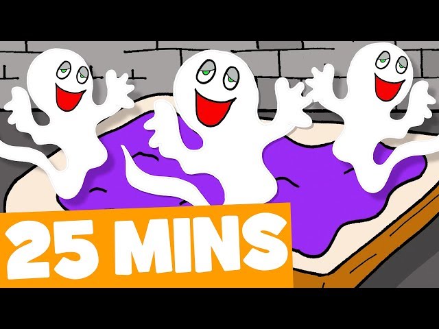 Five Little Spooky Ghosts Song and More | 25mins Halloween Songs Collection for Kids