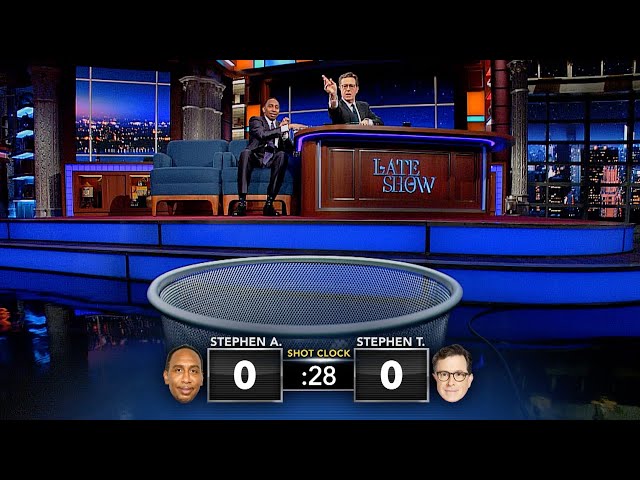 Stephen A. Smith vs. Stephen Colbert in Wastepaper Basketball