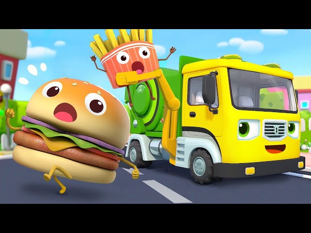 GARBAGE TRUCK Cleans Up Trash | Learning Vehicles | Fire Truck |Nursery Rhymes | Kids Songs |BabyBus
