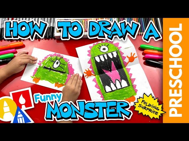 How To Draw A Funny Monster Folding Surprise - Preschool