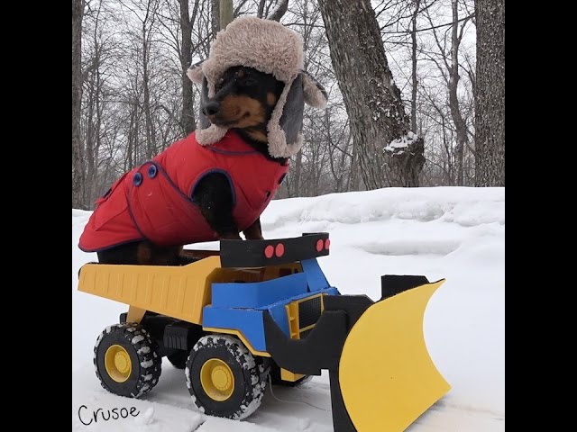 Crusoe Drives Snow Plow During Blizzard!