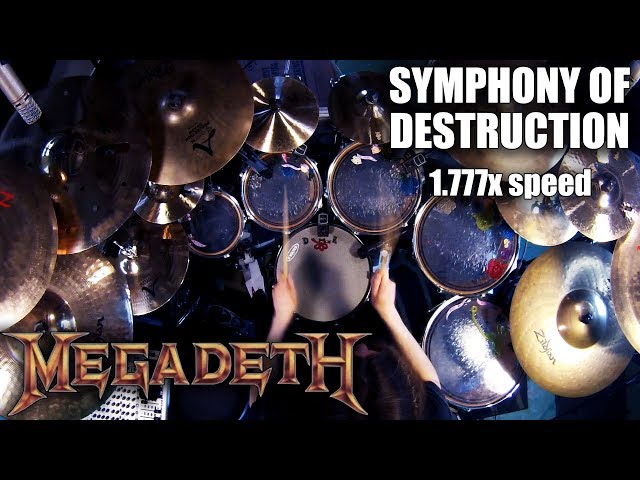 Megadeth - "Symphony of Destruction" 1.777x speed drum cover