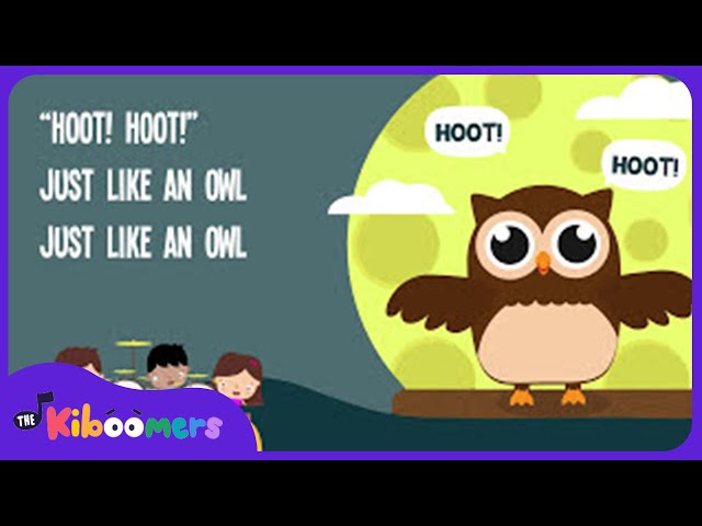 Owl Song Lyric Video - The Kiboomers Preschool Songs & Nursery Rhymes About Nocturnal Animals