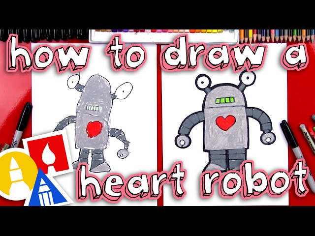 How To Draw A Valentine's Robot