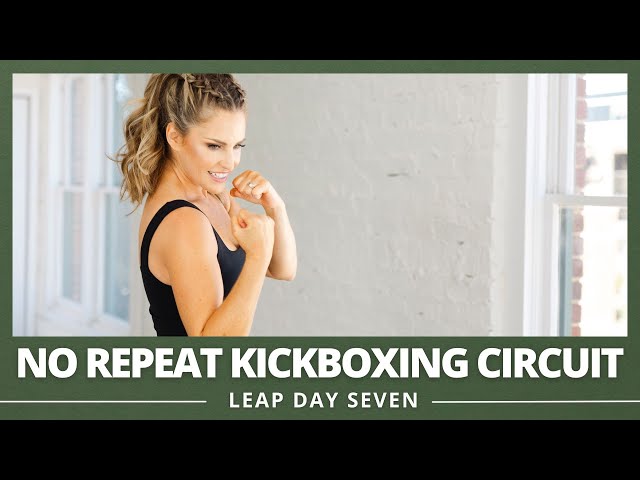 30-minute No Repeat Kickboxing Circuit Workout No Equipment Required - LEAP DAY 7