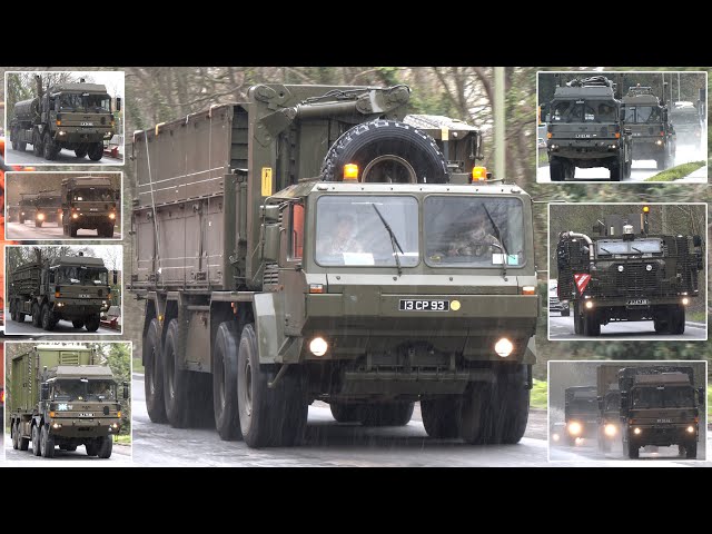 Many British Army engineering vehicles and trucks during NATO Exercise Steadfast Defender 🪖