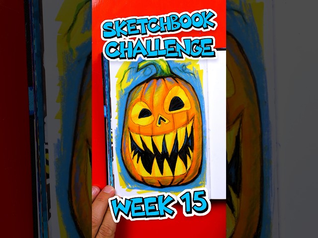 Week 15 sketchbook challenge: fill a page Halloween collage #artforkidshub