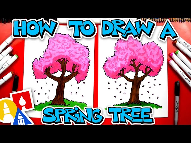 How To Draw A Cherry Blossom Spring Tree
