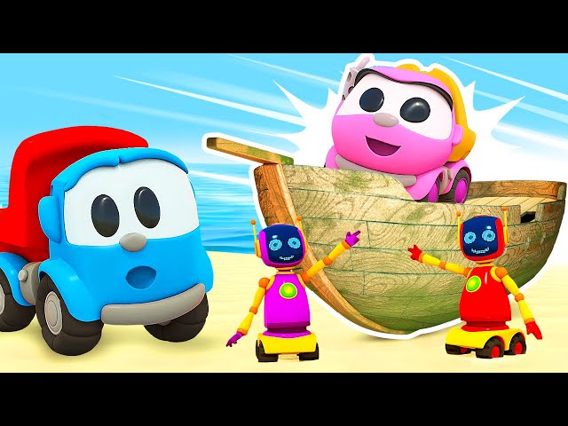 Leo the Truck builds a new attraction for friends. Car cartoons for kids & Funny cartoon for kids.