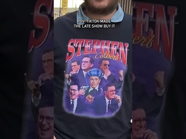 Doesn't everyone wear shirts with their boss's face all over them? #ViralShirts #colbert #shorts