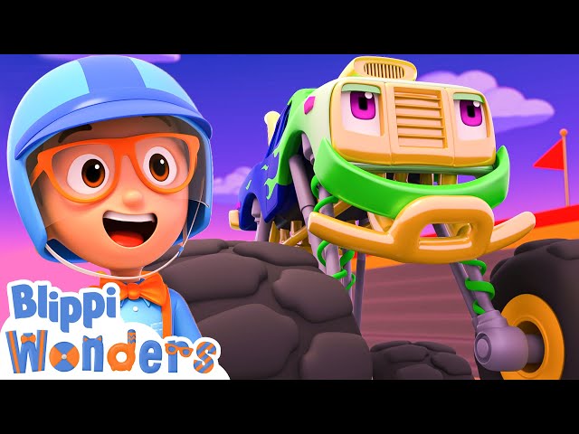 Blippi Wonders - Blippi Races a Monster Truck | Blippi Animated Series | Blippi Toys