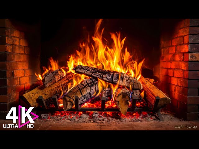 🔥 Cozy Fireplace 4K (LIVE 24/7). Fireplace With Crackling Fire Sounds. Fireplace Burning 4K