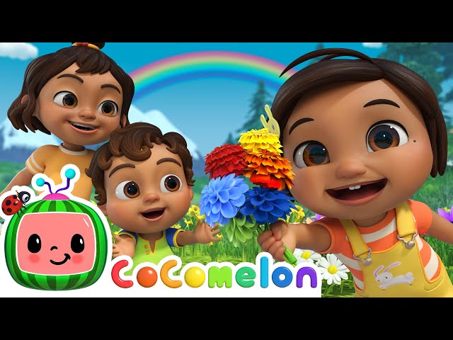 Rainbow Song! | Outside Learning Colors With Nina | CoComelon Nursery Rhymes & Kids Songs