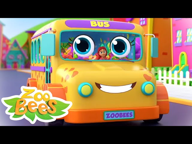Wheels On The Bus Go Round and Round | Zoo Bus Song | Nursery Rhymes and Baby Songs with Zoobees