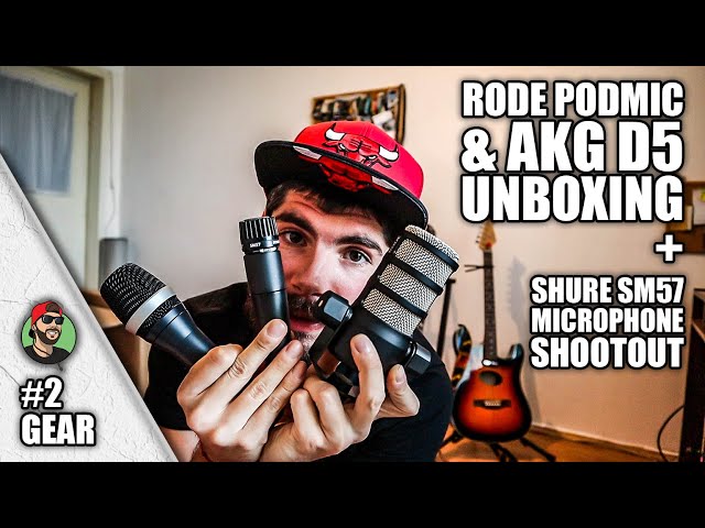 Unboxing - Rode Podmic & AKG D5 | microphone shootout (+Shure SM57) | Gear#2