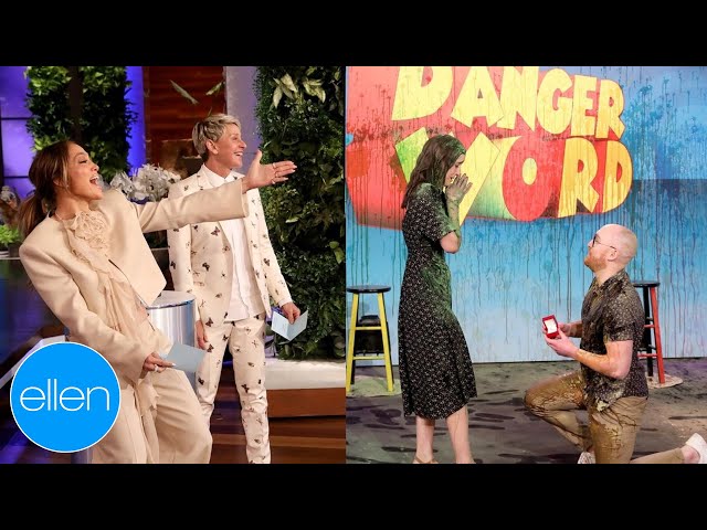 Jennifer Lopez & Ellen Play ‘Danger Word’ Ending in a Surprise Proposal