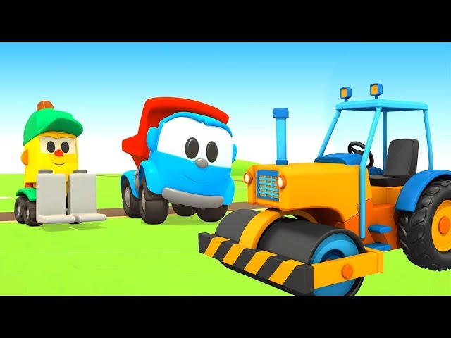 Kids' Cartoons Online: Leo the Truck & a Road Roller - Construction Vehicles for Kids