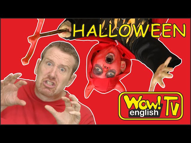 Halloween Trick or Treat Steve and Maggie Stories for Kids | Speaking Wow English TV