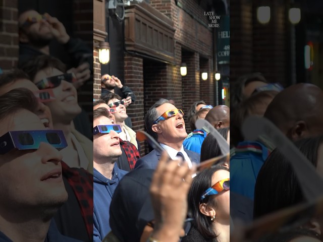 The totality of The Late Show staff celebrated Eclipse Day, including one Benny Colbert. #shorts