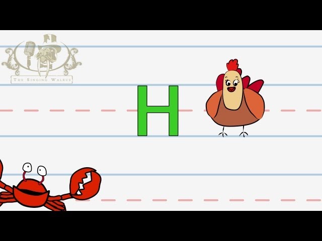 Write the letter H | Alphabet Writing lesson for children | The Singing Walrus