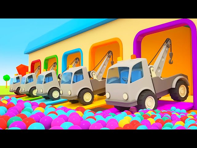 Helper Cars & the colored tow trucks for kids. NEW episodes & car cartoons for kids. Street vehicles