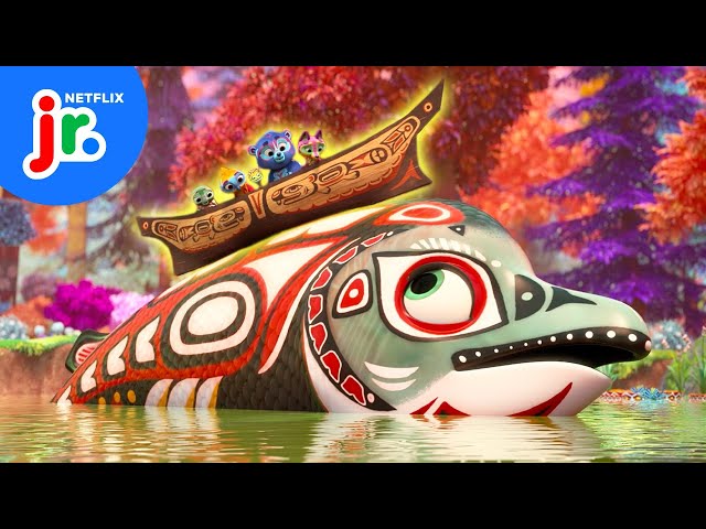 Swimming with Slammin' Salmon 🐟 🛶 Spirit Rangers | Netflix Jr