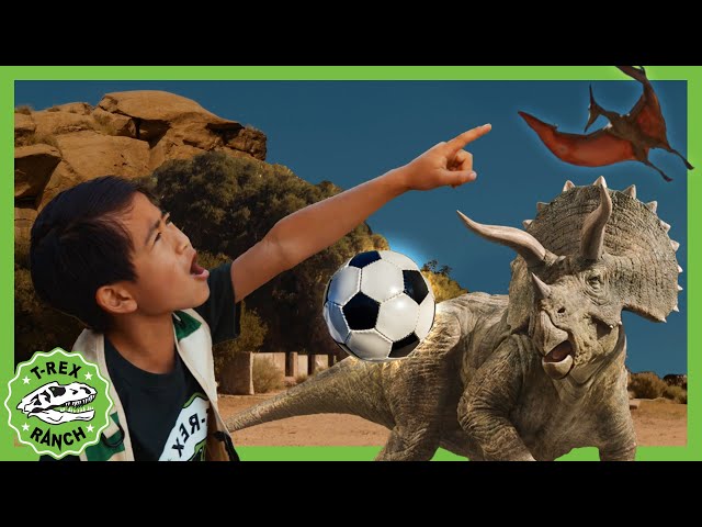 Dino Kickball ⚽ Dino Soccer 🦖 T-Rex Ranch Dinosaur Videos