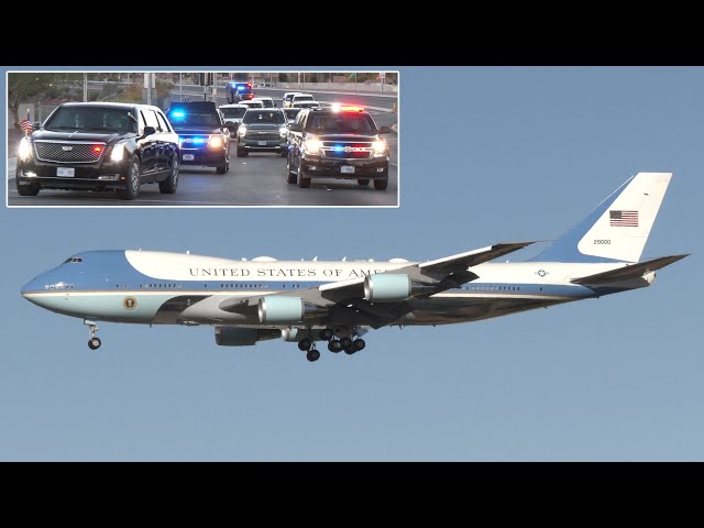 President Biden lands in Vegas with Air Force One, travels in motorcade 🇺🇸 🎲