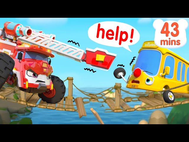 Little Bus Rescue Mission🚌 | Wheels on the Bus | Car Cartoon | Nursery Rhymes & Kids Songs | BabyBus