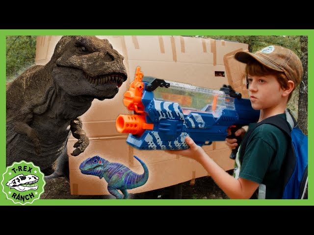 Dinosaur Box Fort Challenge & Escape! | T-Rex Ranch Dinosaur Videos
