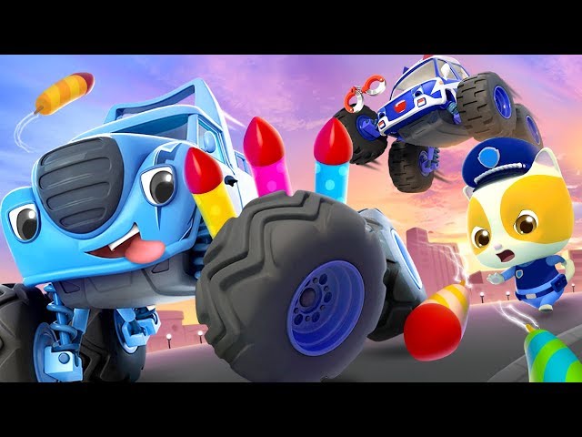 Police Car & Kitten Policeman | Monster Truck , Fire Truck | Cars for Kids | Kids Songs | BabyBus